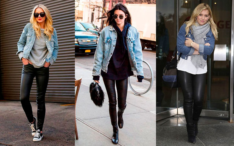 jaqueta jeans com legging preta
